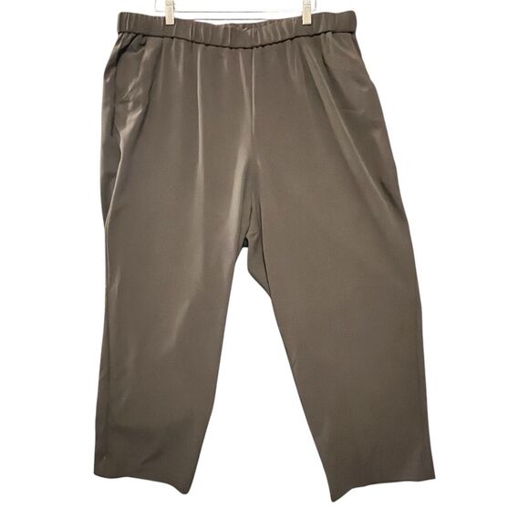 Women's Croft & Barrow Pants Plus Size 22WS Stretch Pull On Pockets Brown - Picture 1 of 4